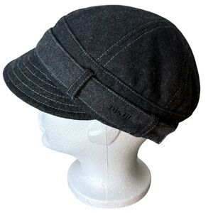 PISTIL Charcoal Grey Wool Newsboy Poorboy Cloche Hat 50’s Retro Gatsby Baker Boy